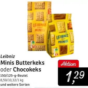 KONSUM Leibniz Minis Butterkeks oder Chocokeks 150/125-g-Beutel Angebot