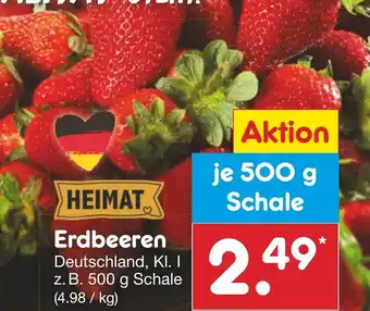 Netto Marken-Discount HEIMAT Erdbeeren z. B. 500 g Schale Angebot