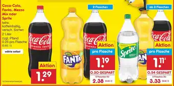 Netto Marken-Discount Coca-Cola, Fanta, Mezzo Mix oder Sprite 2 Liter Angebot