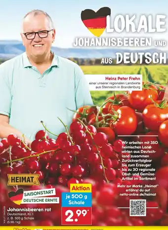 Netto Marken-Discount HEIMAT Johannisbeeren rot z. B. 500 g Schale Angebot