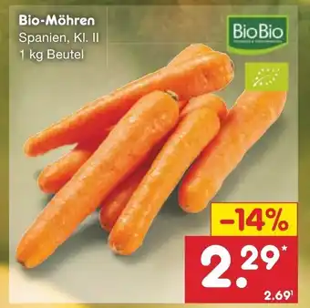 Netto Marken-Discount Bio-Möhren Spanien, Kl. II 1 kg Beutel Angebot