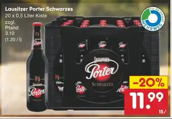 Netto Marken-Discount Lausitzer Porter Schwarzes 20 x 0,5 Liter Kiste Angebot