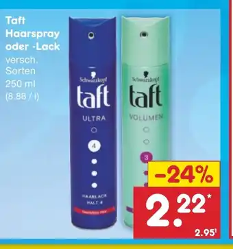 Netto Marken-Discount Schwarzkopf Taft Haarspray oder -Lack 250 ml Angebot