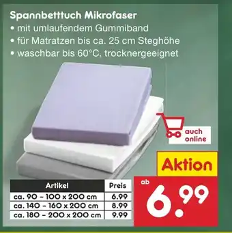 Netto Marken-Discount Spannbetttuch Mikrofaser Angebot