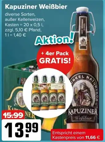 Logo Getränkemarkt Kapuziner Weißbier 20 x 0,5 l Angebot