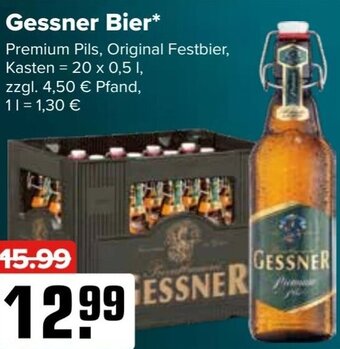 Logo Getränkemarkt Gessner Bier* 20 x 0,5 l Angebot