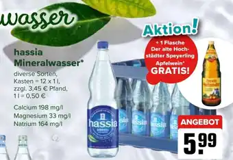 Logo Getränkemarkt hassia Mineralwasser* 12 x 1 l Angebot