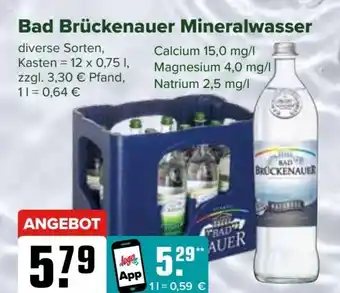 Logo Getränkemarkt Bad Brückenauer Mineralwasser 12 x 0,75 l Angebot