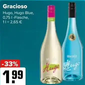 Logo Getränkemarkt Gracioso Hugo, Hugo Blue, 0,75 l -Flasche Angebot