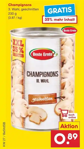 Netto Marken-Discount Beste Ernte Champignons 230 g Angebot