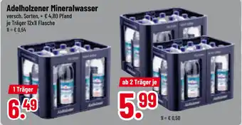 trinkgut Adelholzener Mineralwasser 2x1 l Flasche 1 Träger Angebot