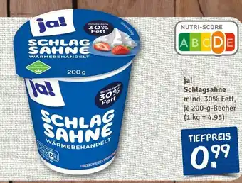 nahkauf ja! SCHLAG SAHNE 200-g-Becher Angebot