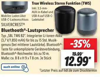 Lidl SILVERCRESTⓇ Bluethooth®-Lautsprecher Angebot