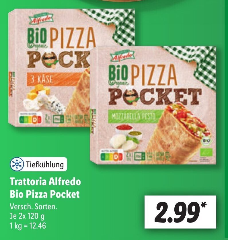 Trattoria Alfredo Bio Pizza Pocket 2 x 120 g Angebot bei Lidl
