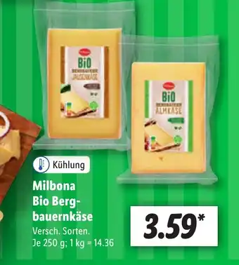 Lidl Kühlung Milbona Bio Berg-bauernkäse 250 g Angebot