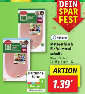 Lidl Metzgerfrisch Bio Wurstauf- schnitt 125 g Angebot