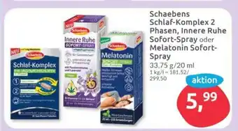 Budni Schaebens Schlaf-Komplex 2 Phasen, Innere Ruhe Sofort-Spray oder Melatonin Sofort- Spray 33.75g/20ml Angebot