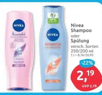 Budni Nivea Shampoo oder Spülung versch. Sorten 250/200 ml Angebot