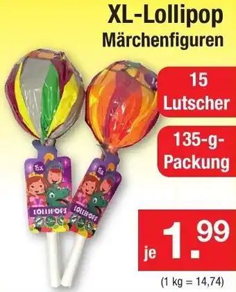 Zimmermann XL-Lollipop Märchenfiguren 135-g-Packung Angebot