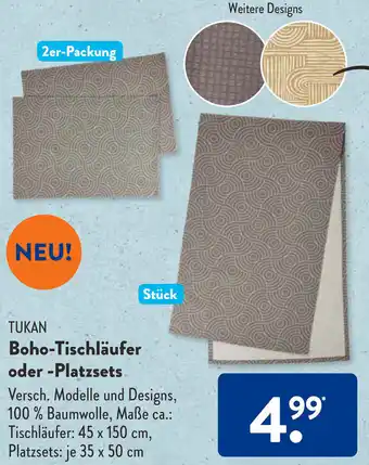 Aldi Süd TUKAN Boho-Tischläufer oder -Platzsets Angebot