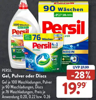 Aldi Süd PERSIL Gel, Pulver oder Discs Angebot