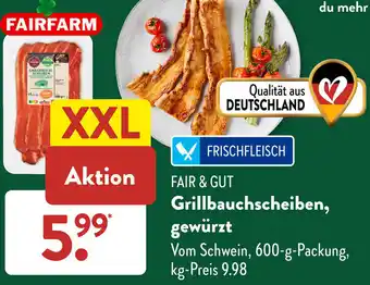 Aldi Süd FAIR & GUT Grillbauchscheiben, gewürzt 600 g Packung Angebot