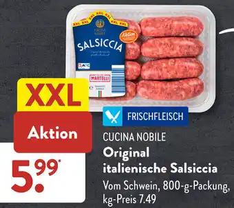 Aldi Süd CUCINA NOBILE Original italienische Salsiccia 800 g Packung Angebot