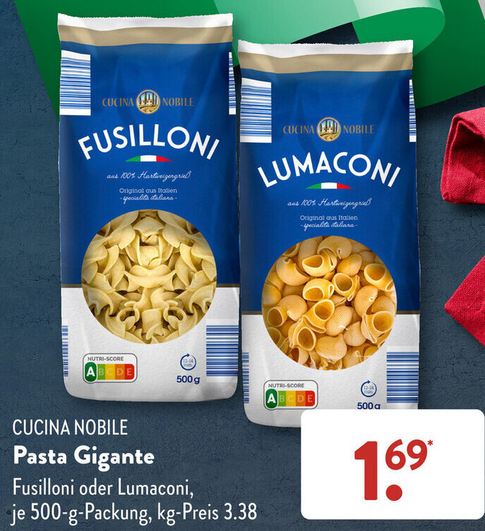 CUCINA NOBILE Pasta Gigante 500 g Packung Angebot bei Aldi Süd