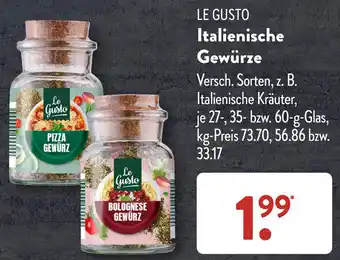 Aldi Süd LE GUSTO Italienische Gewürze Angebot