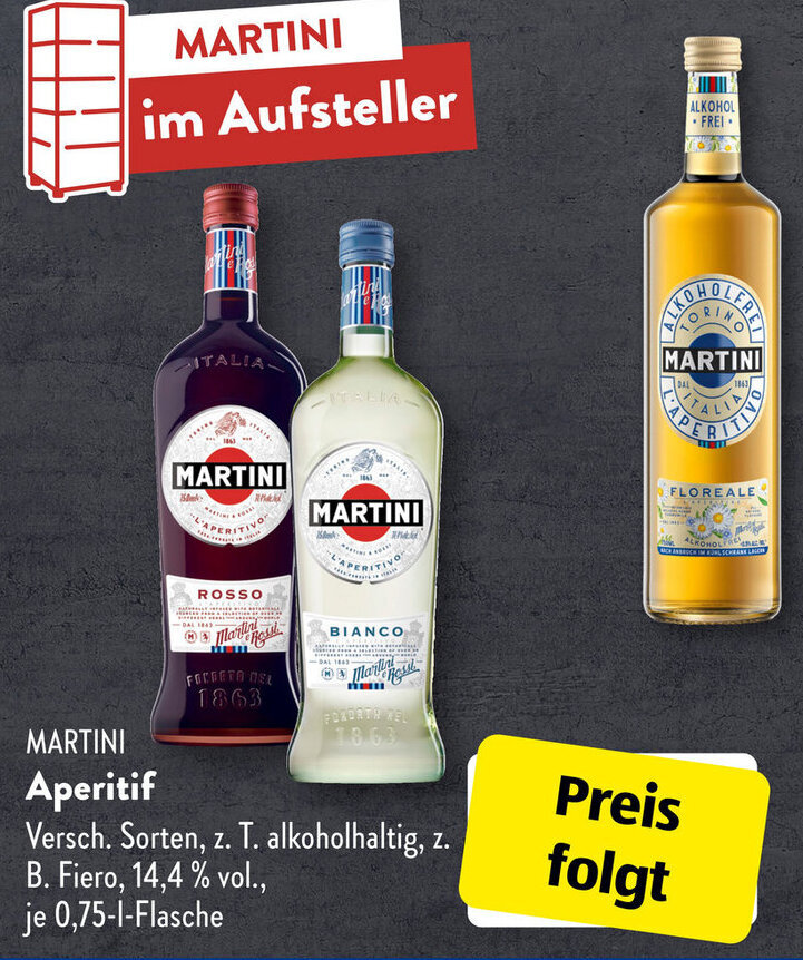 MARTINI Aperitif 0,75 L Flasche Angebot bei Aldi Süd