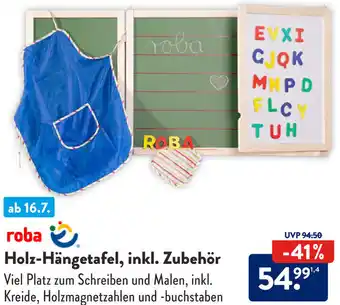 Aldi Süd roba Holz-Hängetafel, inkl. Zubehör Angebot