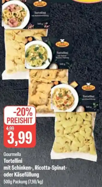 Feneberg Gourmella Tortellini mit Schinken-, Ricotta-Spinat oder Käsefüllung 500g Packung Angebot