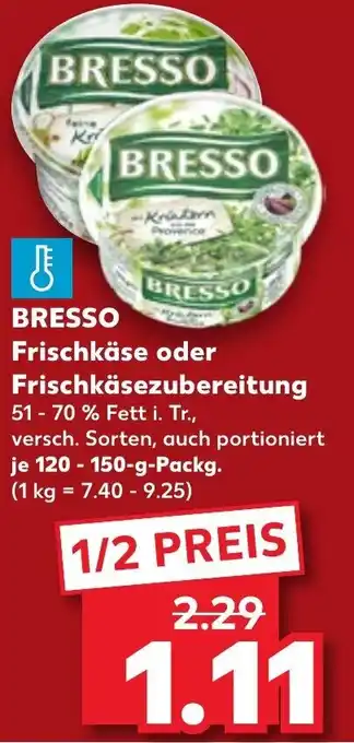 Kaufland BRESSO Frischkäse oder Frischkäsezubereitung 120-150-g-Packg. Angebot