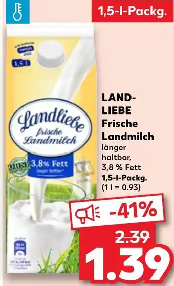 Kaufland LANDLIEBE Frische Landmilch 1,5-L-Packg. Angebot