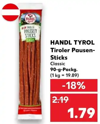 Kaufland HANDL TYROL Tiroler Pausen Sticks 90 g Packg. Angebot