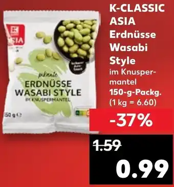 Kaufland K-CLASSIC ASIA Erdnüsse Wasabi Style 150-g-Packg. Angebot