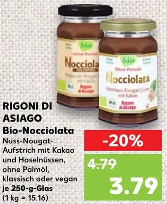 Kaufland RIGONI DI ASIAGO Bio-Nocciolata 250 g Glas Angebot