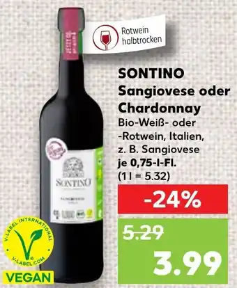 Kaufland SONTINO Sangiovese oder Chardonnay 0,75 L-Fl. Angebot