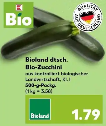 Kaufland Bioland dtsch. Bio-Zucchini 500 g Packg. Angebot