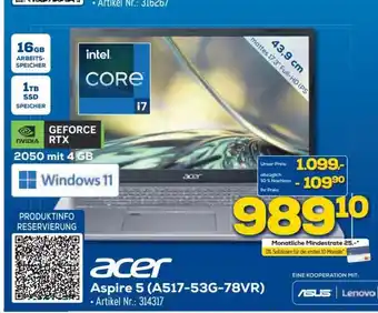 Euronics acer Aspire 5 (A517-53G-78VR) Angebot