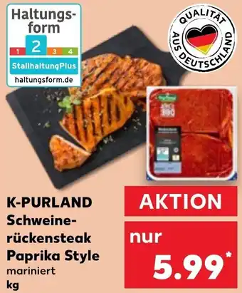 Kaufland K-PURLAND Schweinerückensteak Paprika Style Angebot