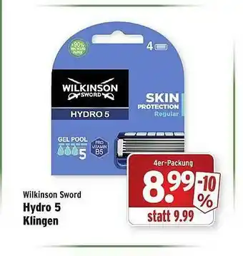 Wasgau Wilkinson Sword Hydro 5 Klingen Angebot