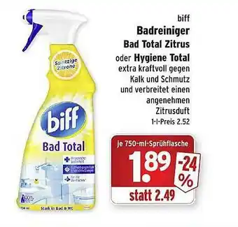 Wasgau Biff Badreiniger Bad Total Zitrus Oder Hygiene Total Angebot