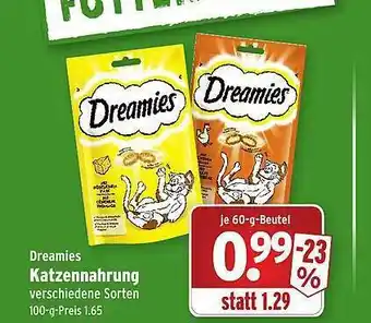 Wasgau Dreamies Katzennahrung Angebot