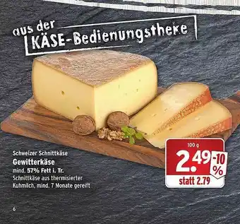 Wasgau Schweizer Schnittkäse Gewitterkäse Angebot