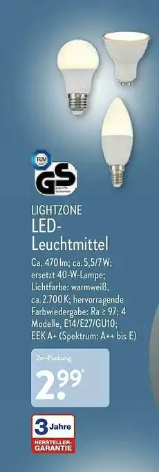 Aldi Nord Lightzone Led-leuchtmittel Angebot