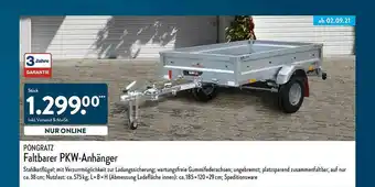 Aldi Nord Pongratz Faltbarer Pkw-anhänger Angebot