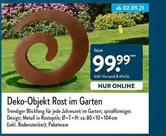 Aldi Nord Deko-objekt Rost Im Garten Angebot