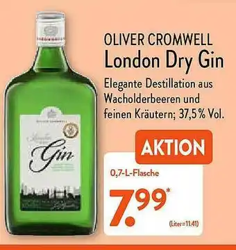 Aldi Nord Oliver Cromwell London Dry Gin Angebot