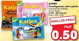 Kaufland KATJES Fruchtgummis oder Lakritz 160-200 g Beutel Angebot